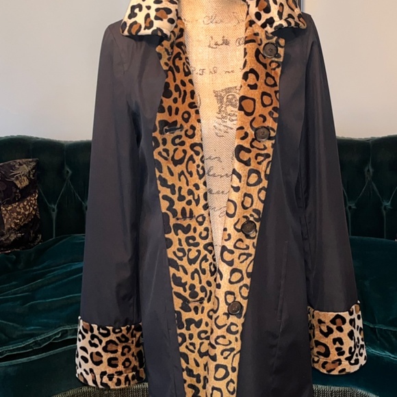 Dennis Basso reversible Leopard raincoat - Picture 4 of 9